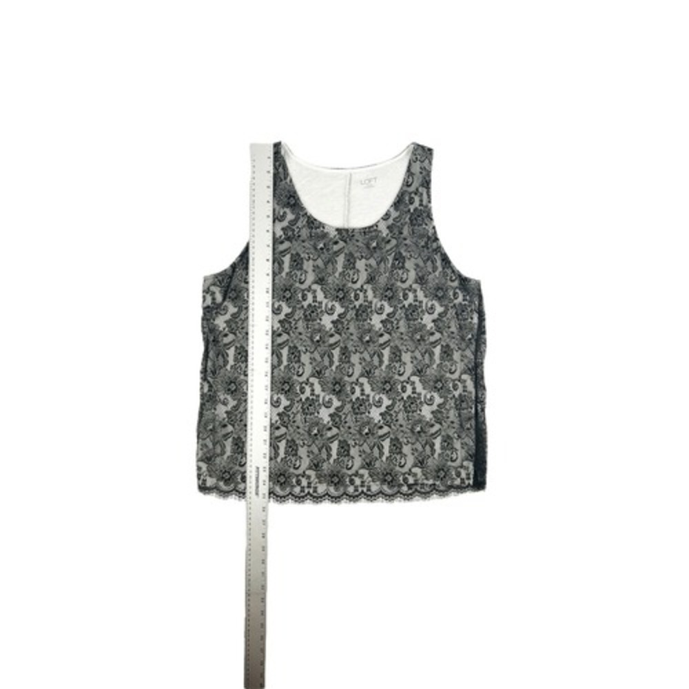 LOFT Black Lace Layered Sleeveless Tank Top Size Large - Picture 3 of 6